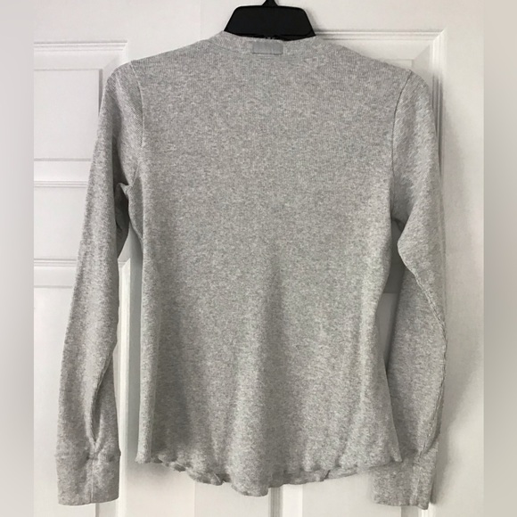 SKIMS Cotton Rib Henley | Light Heather Grey | Size XL - Picture 5 of 6